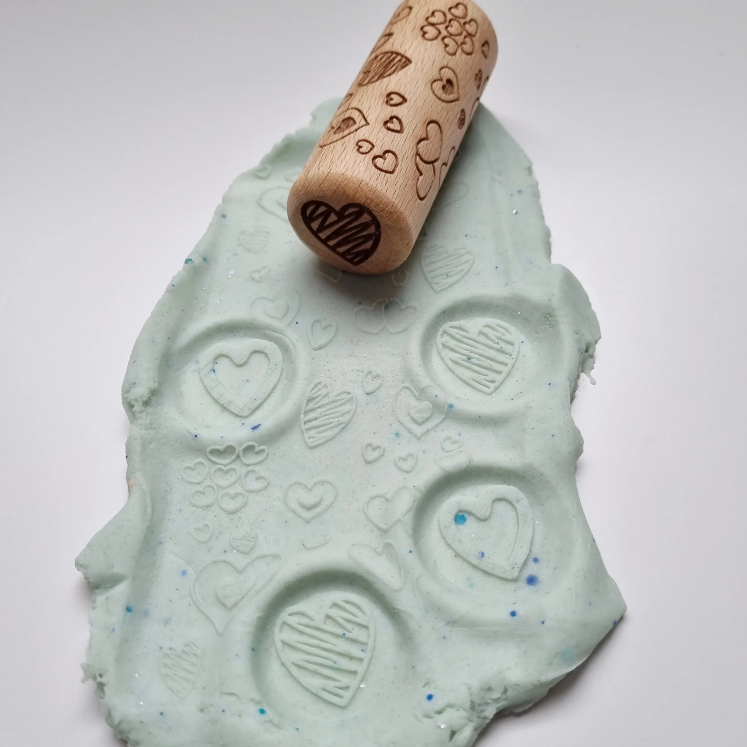 Houten roller - hartjes