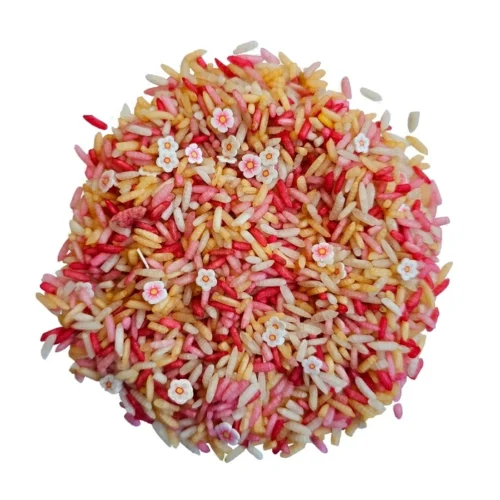 speelrijst grennn pink flower
