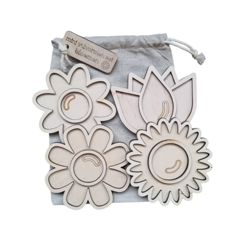 houten vulvormen bloemen