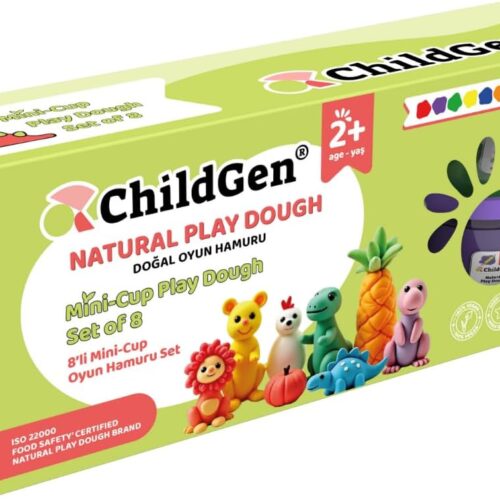 ChildGen – Natuurlijke Speelklei Mini Potjes (8 stuks)