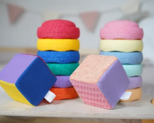 Pit Play Regenboog Dobbelsteen pastel en classic