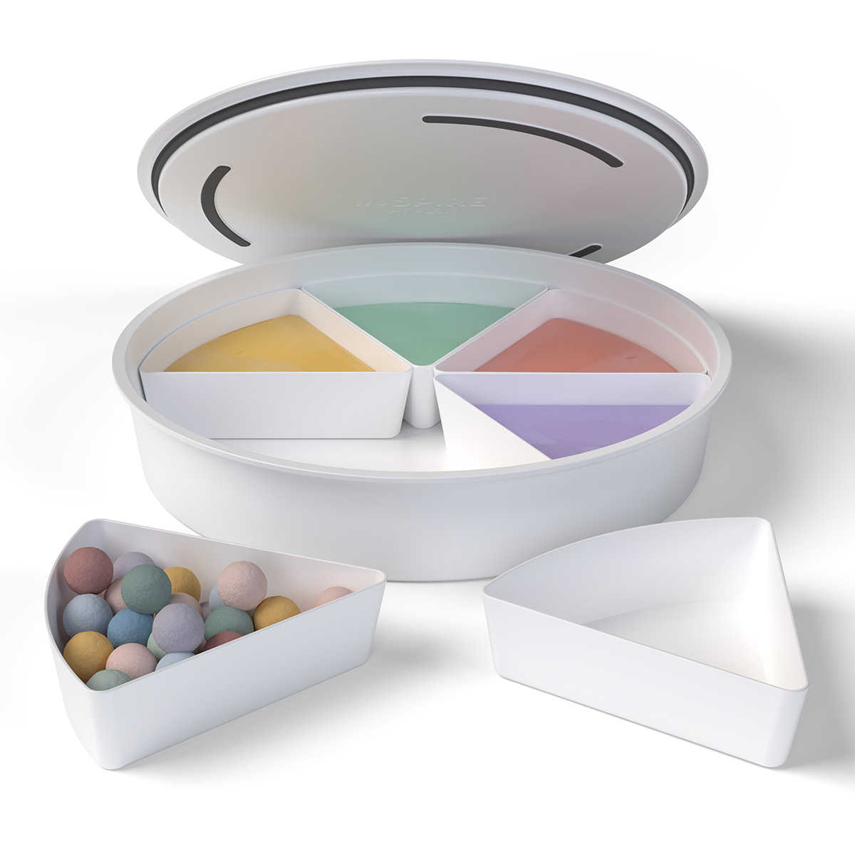 Inspire My Play Play Tray met deksel en 6 uitneembare bakjes