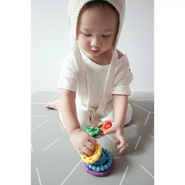 Jellystone Designs - Stapelaar bijtspeelgoed - regenboog - Afbeelding 3
