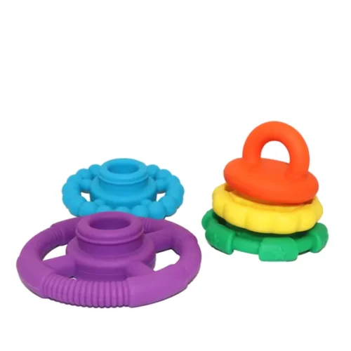 Jellystone Designs Stapelaar bijtspeelgoed regenboog 4