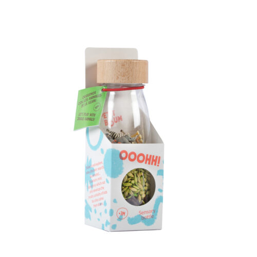 Petit Boum sensorische fles jungle in verpakking
