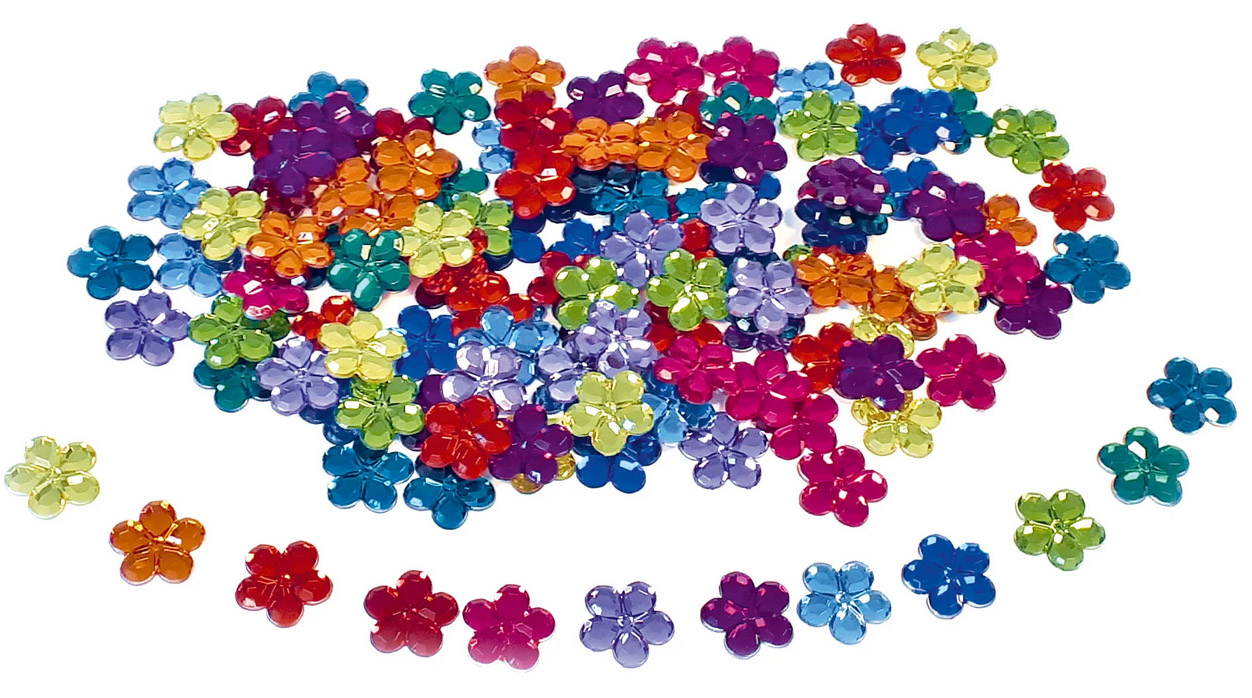 Bauspiel Glitterstenen Bloemen - 120 stuks - Afbeelding 2