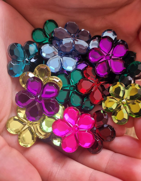 Bauspiel Glitterstenen Bloemen - 120 stuks - Afbeelding 3