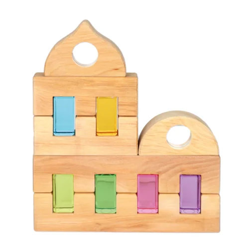 Alternative view of Bauspiel Lucent Cubes Pastel XL - 12 Stuks