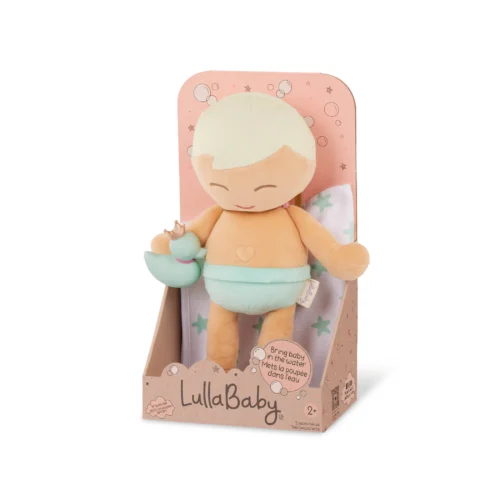 LullaBaby Zachte Badpop – Jongen met blond haar | Groot