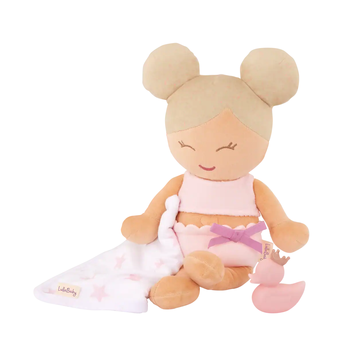 LullaBaby Zachte Badpop – Meisje met blond haar | Groot - Afbeelding 3