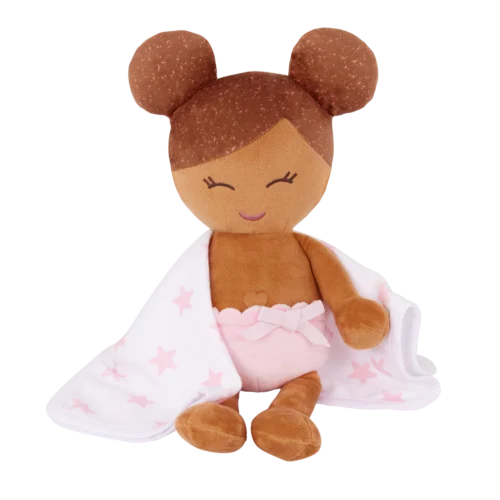 LullaBaby Zachte Badpop – Meisje met bruin haar Groot 4