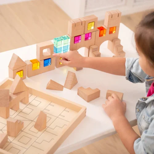 TickiT Houten Bouwstenen met Edelstenen – 40-delig - Afbeelding 4
