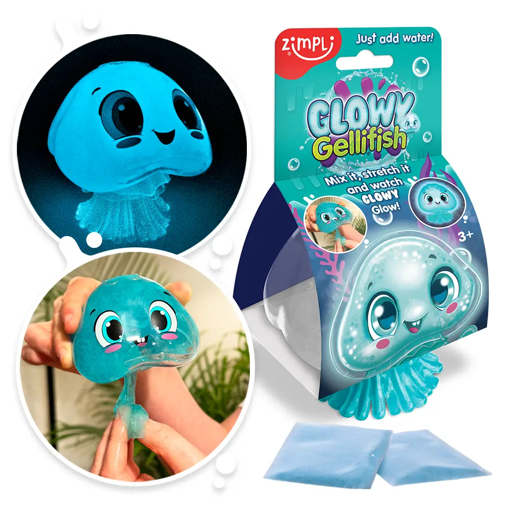 Zimpli Kids Glowy Gellifish – Glow in the Dark Slijmset